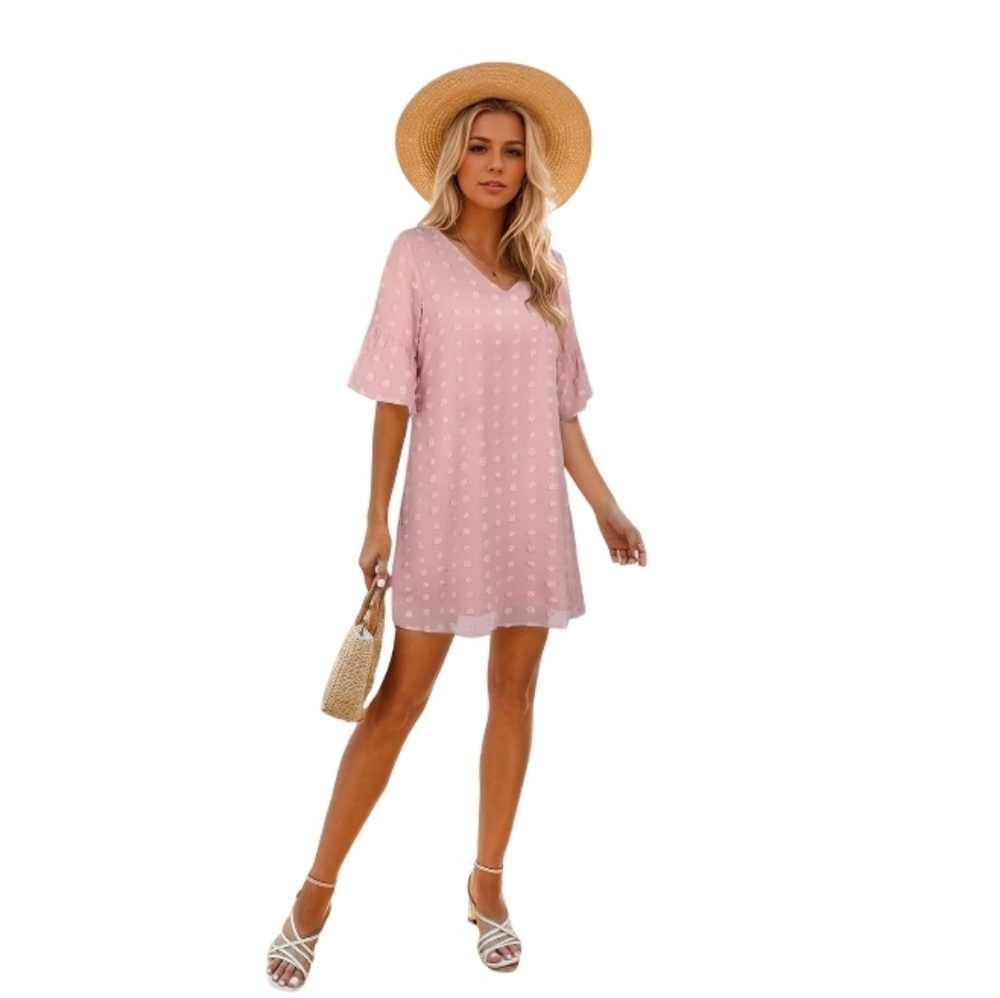 Blooming Jelly Pink Mini Dress - Chiffon, Size S